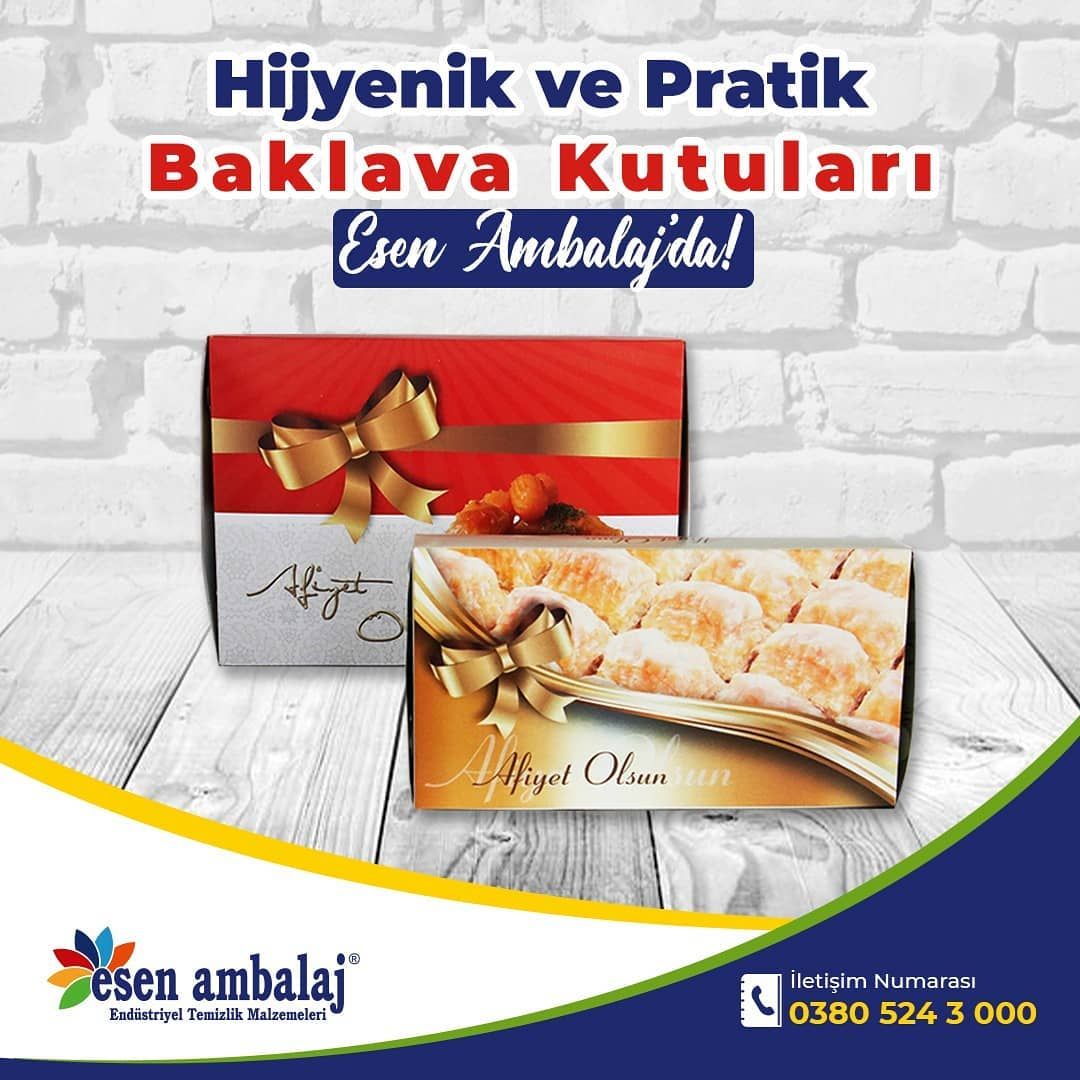 Hijyenik ve Pratik Baklava Kutuları Esen Ambalaj'da!